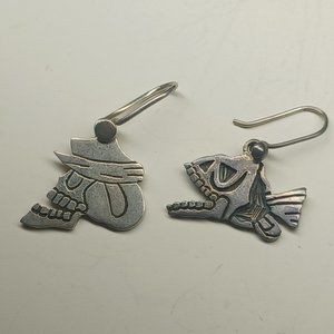 Sterling Silver Day of the Dead Skull Earrings